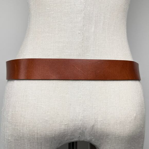CAbi Floral Filigree Statement Buckle Leather Belt Tan Brown Size M Boho Western main image 8